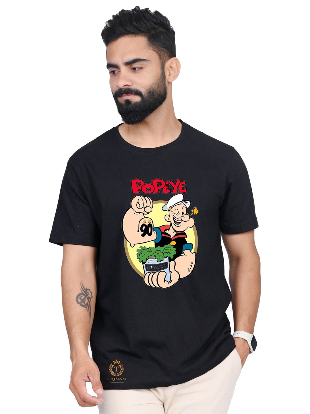 

TAJNAN Men Printed T-shirt, Black