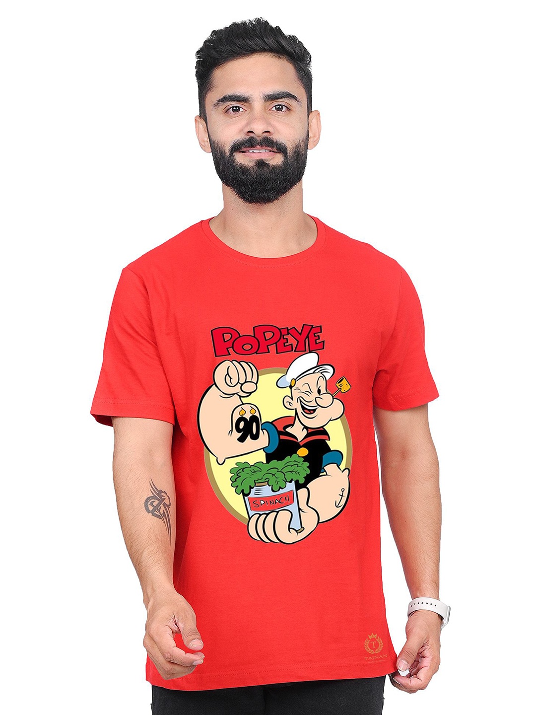

TAJNAN Men Printed T-shirt, Red