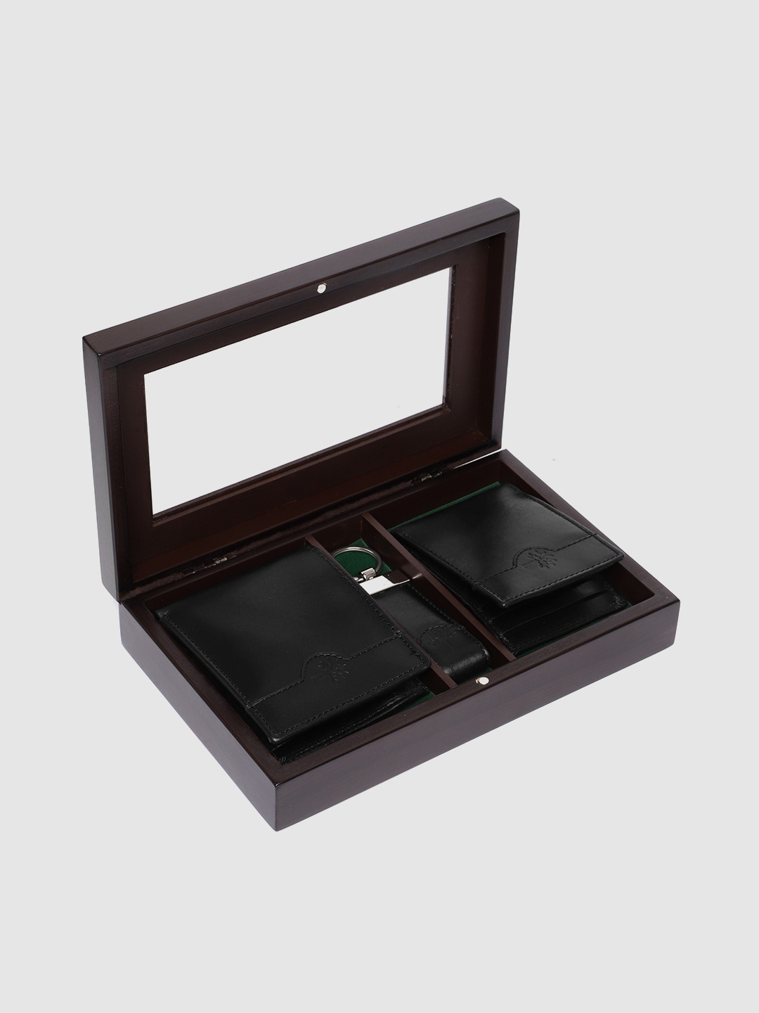 

Woodland Men Leather Wallet & belt Accessory Gift With Box, Black
