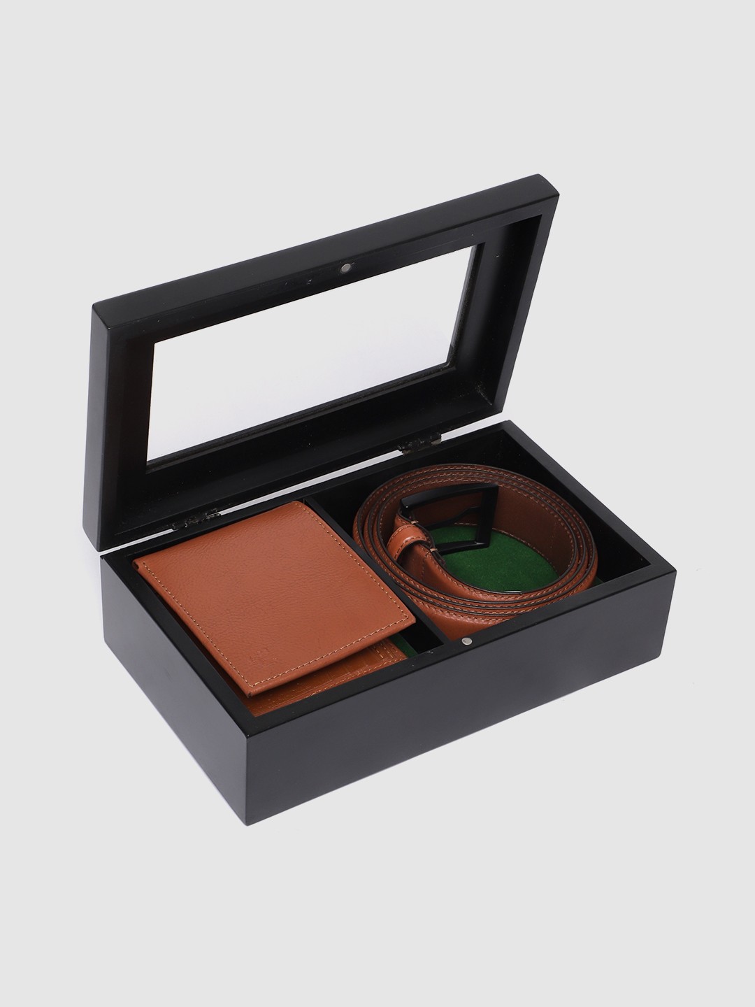 

Woodland Men Leather Wallet & belt Accessory Gift With Box, Brown