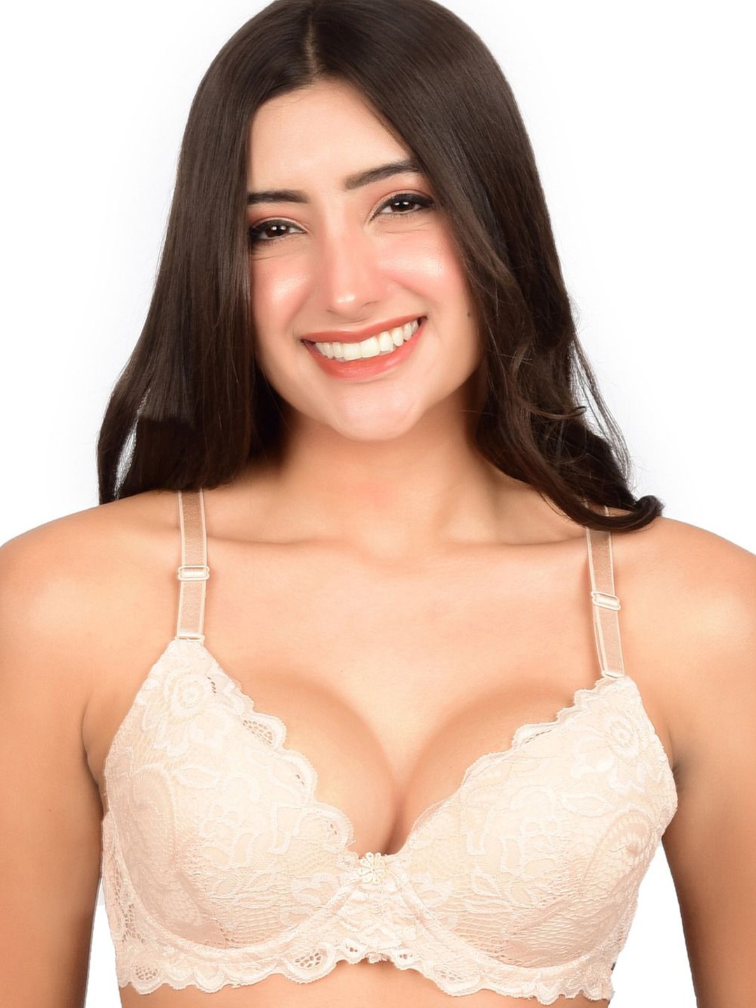 

bare dezire Medium Coverage Underwired Lightly Padded Push-Up Bra, Cream