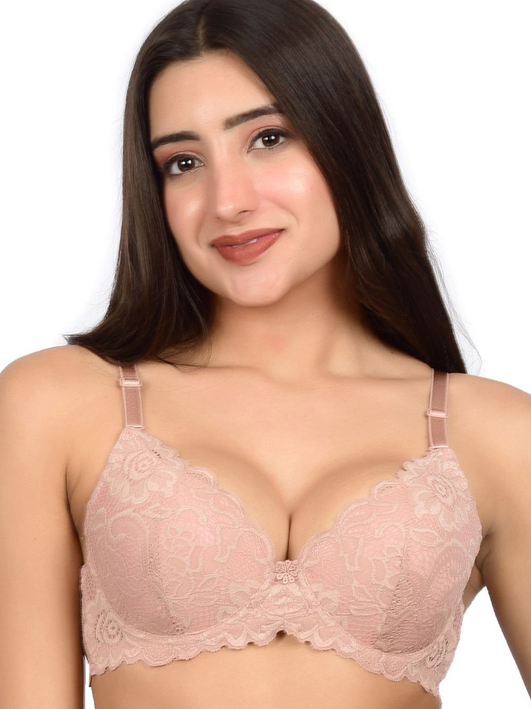 

bare dezire Medium Coverage Underwired Lightly Padded Push-Up Bra, Pink