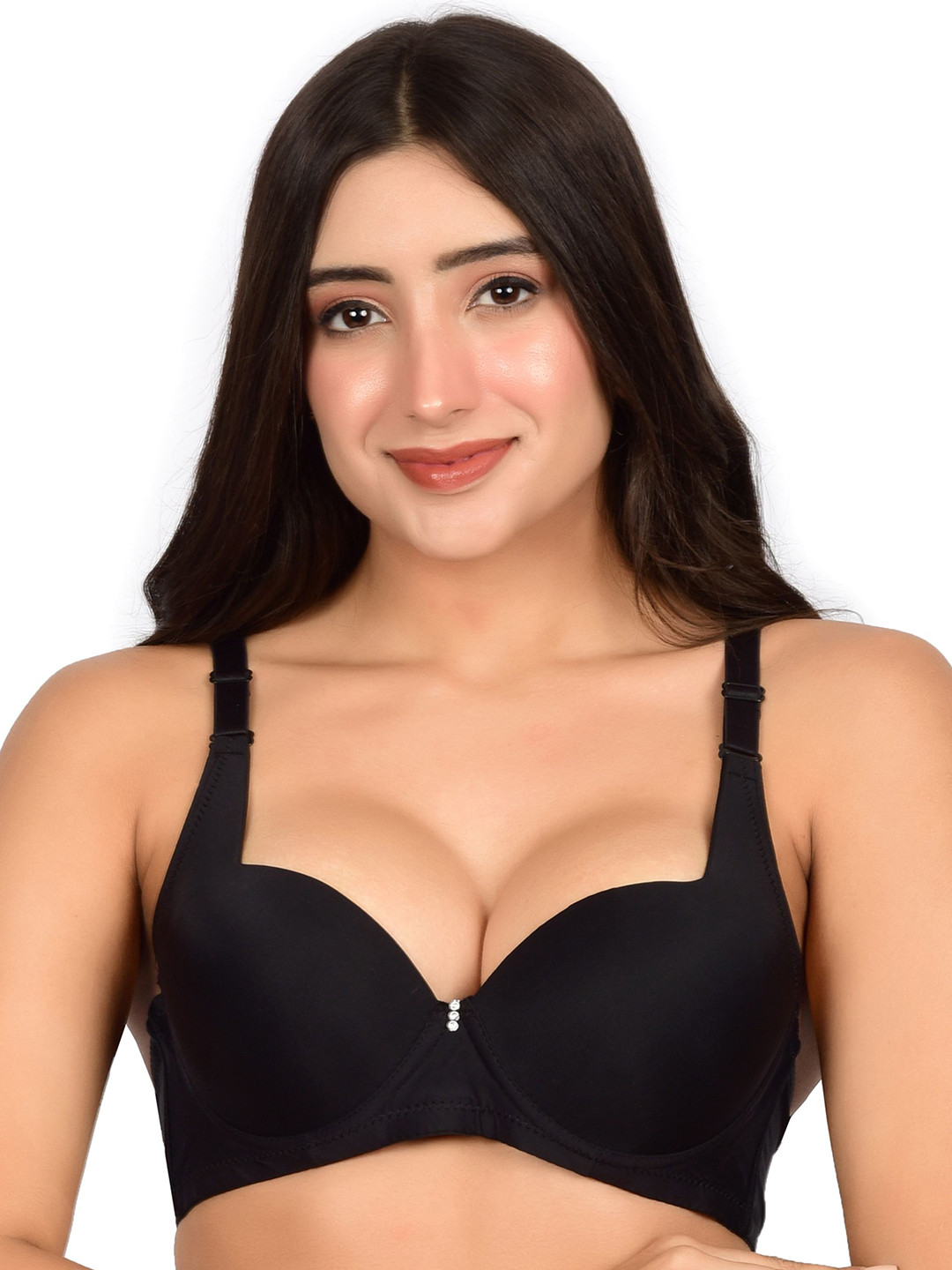 

bare dezire Medium Coverage Underwired Heavily Padded Push-Up Bra, Black