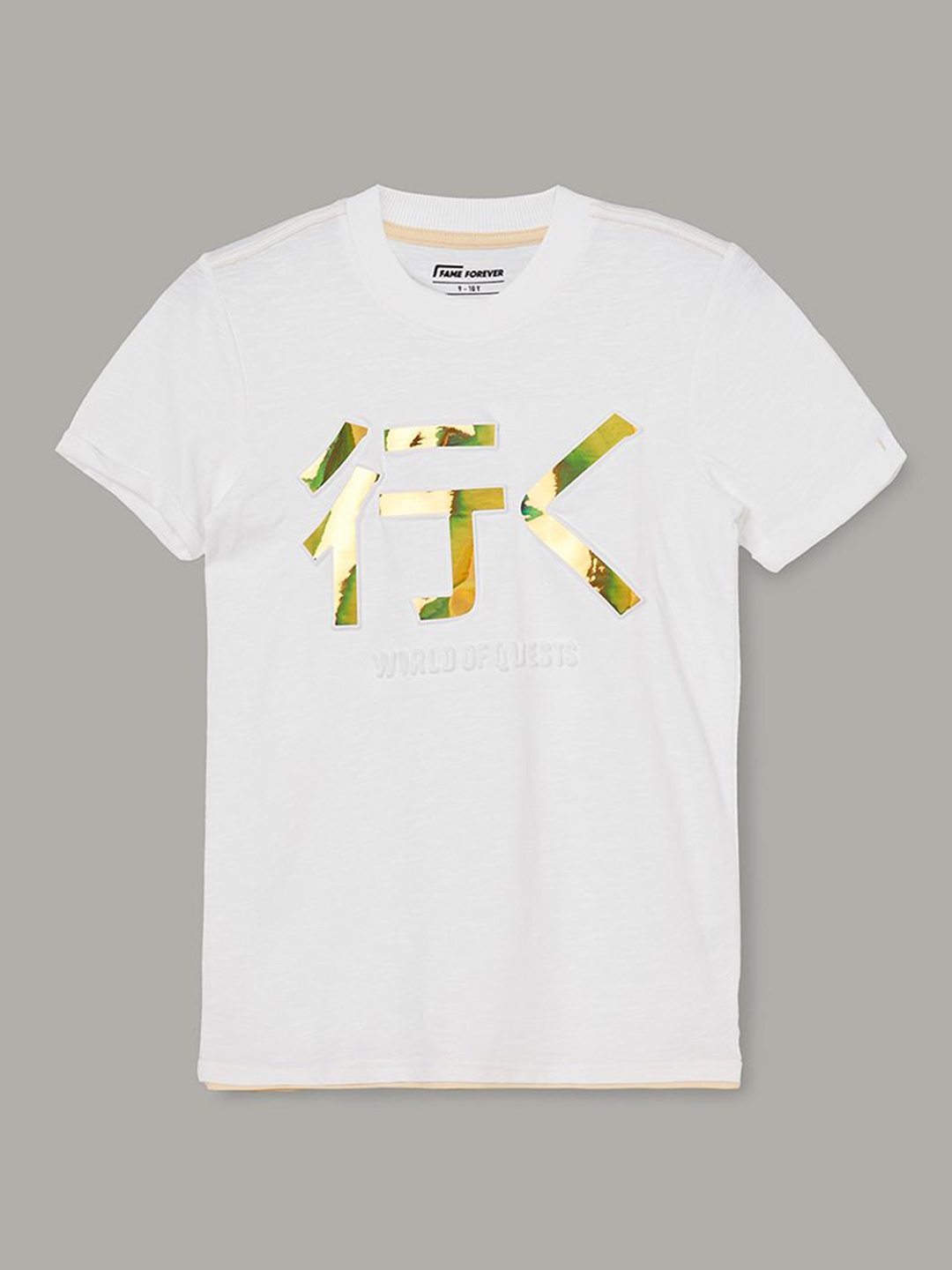

Fame Forever by Lifestyle Boys Printed Applique T-shirt, White