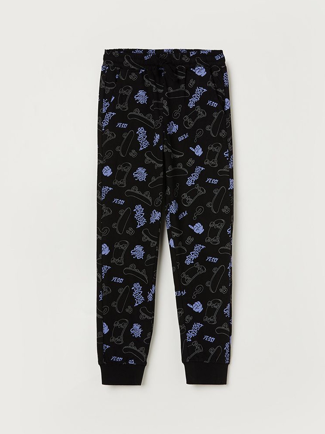 

Fame Forever by Lifestyle Boys Printed Pure Cotton Joggers, Black