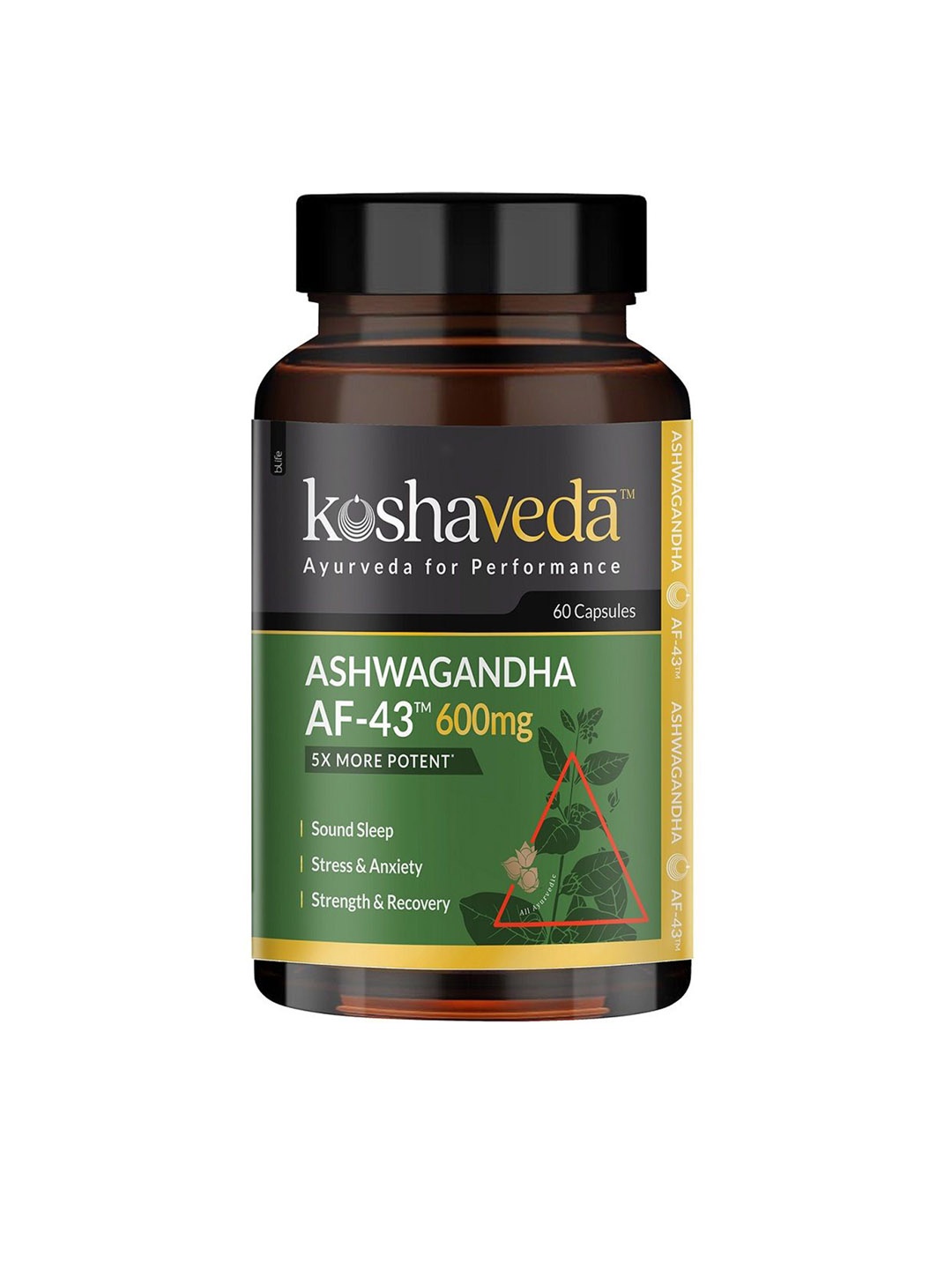 

Koshaveda Men Ashwagandha AF-43 600mg Capsules - 60 Capsules, Brown
