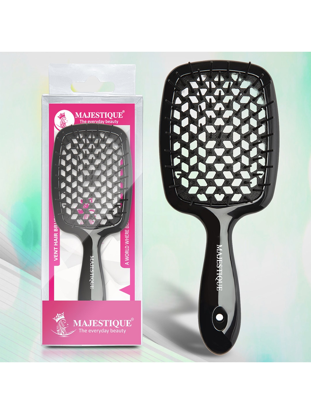 

MAJESTIQUE Bio-Friendly Super Vent Hair Brush, Black