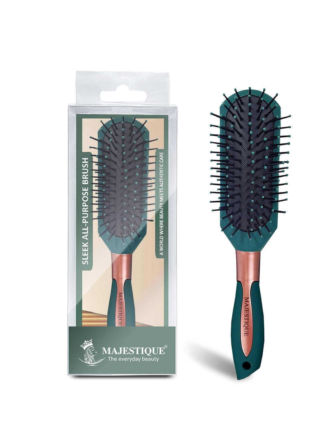 

MAJESTIQUE 7 Row Styling Hair Brush, Green