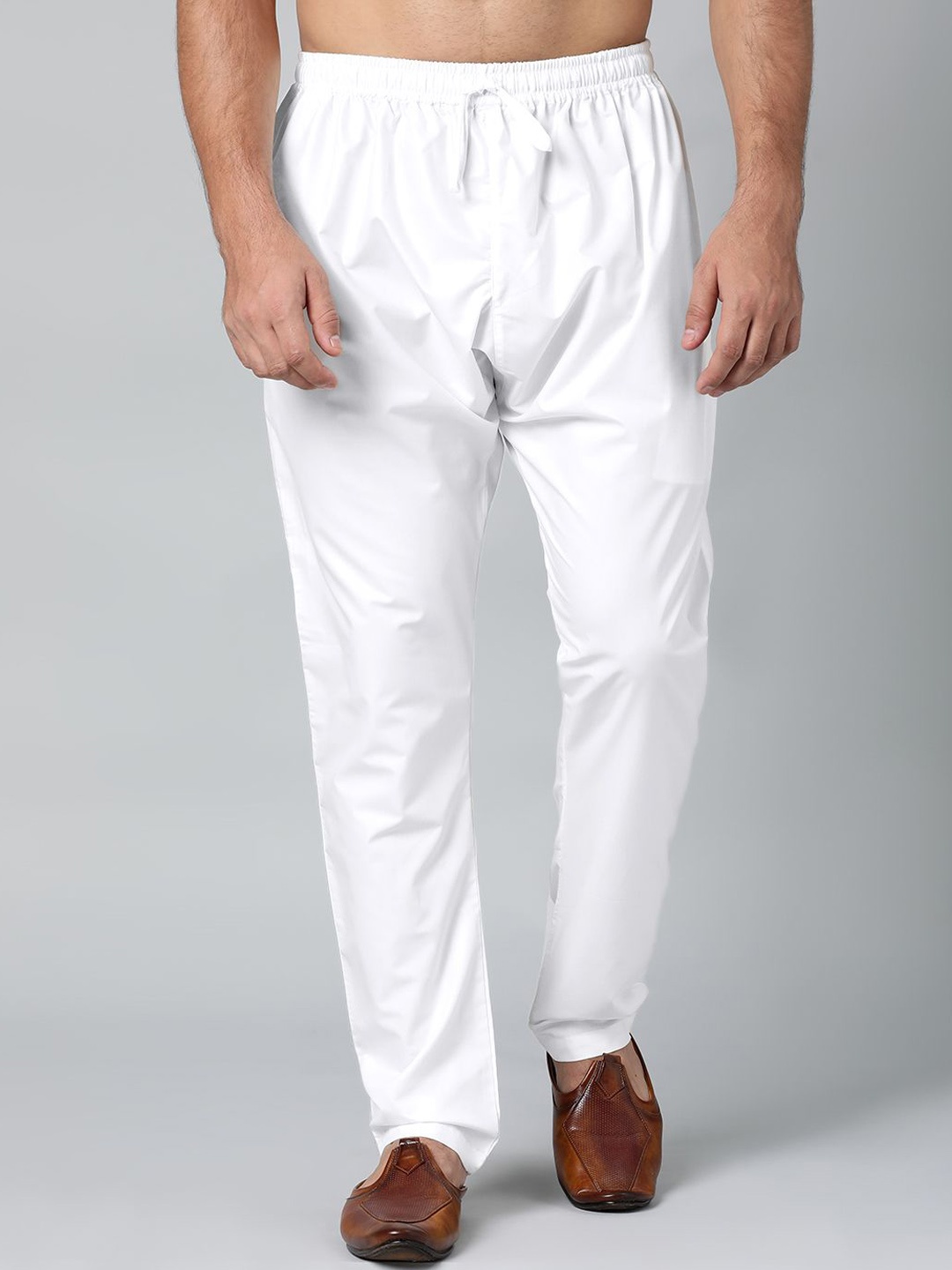 

TheEthnic.Co Men Cotton Mid-Rise Pyjamas, White