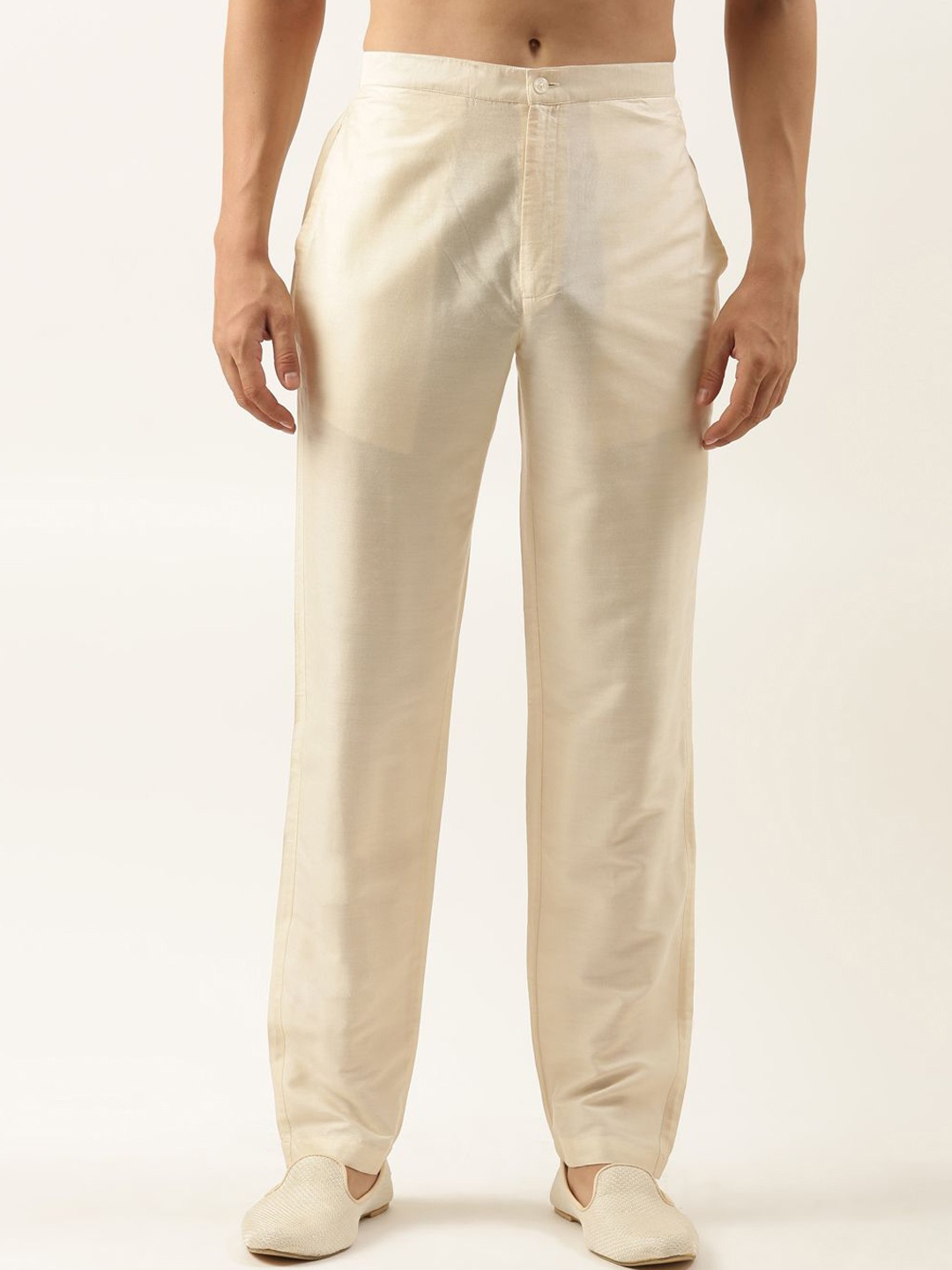 

TheEthnic.Co Men Cotton Silk Pyjamas, Beige
