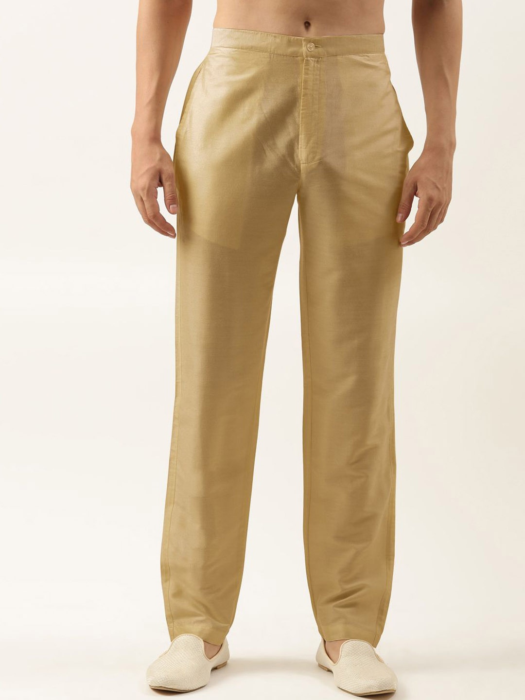 

TheEthnic.Co Men Cotton Silk Pyjamas, Beige