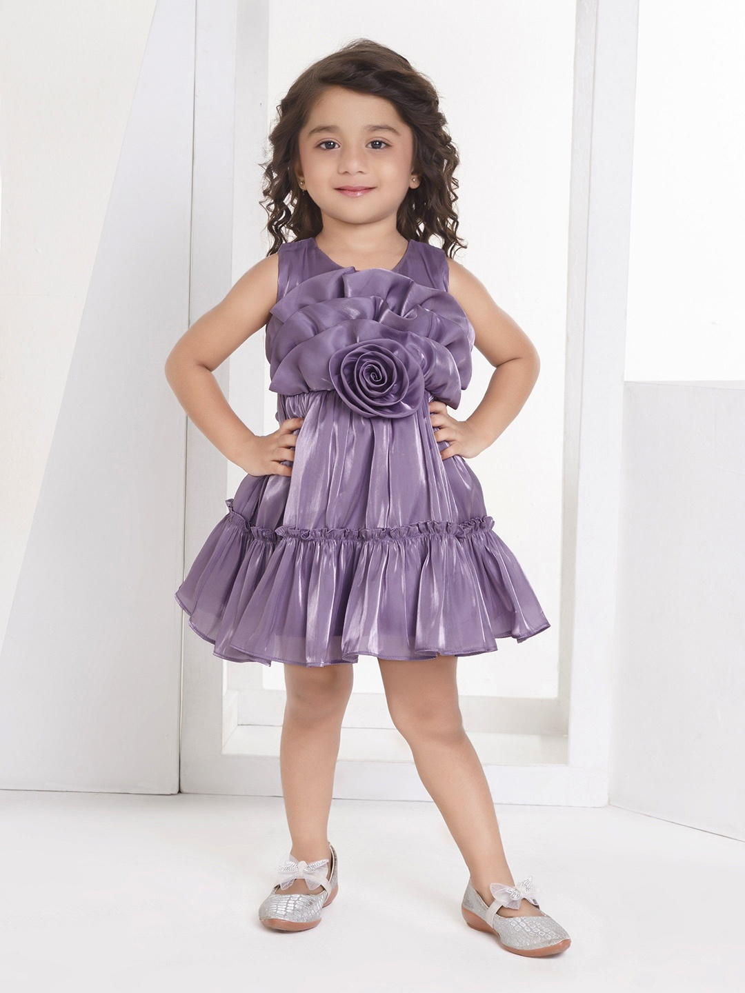 

Peppermint Sleeveless Fit and Flare Dress, Purple