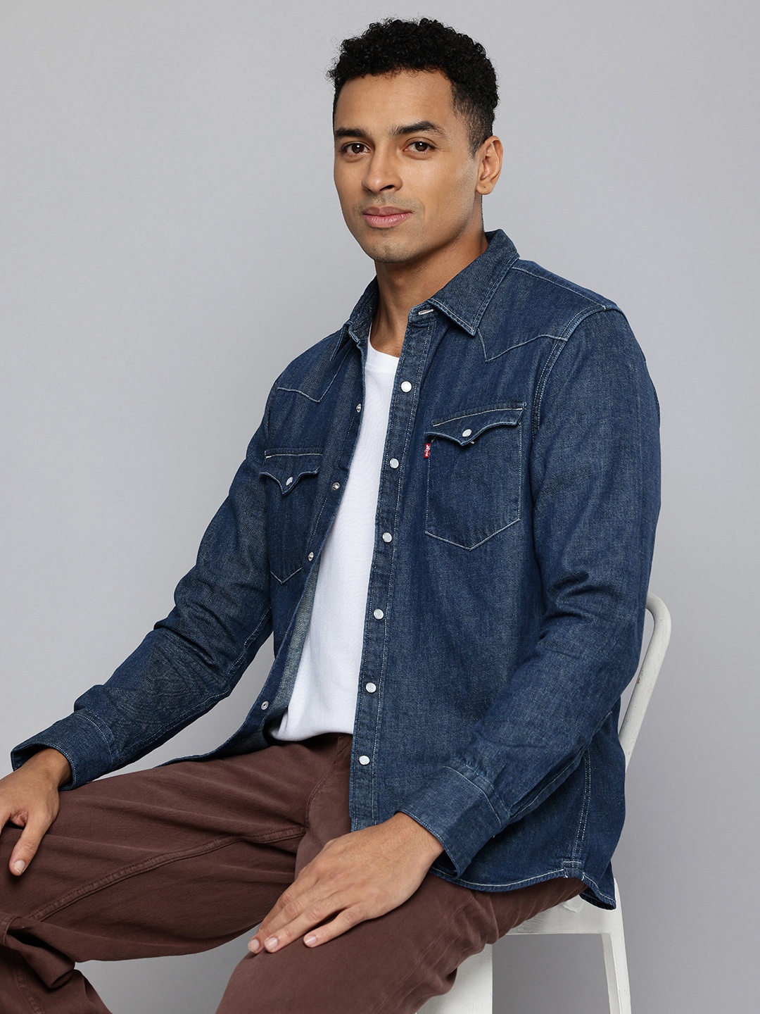 

Levis Slim Fit Pure Cotton Casual Shirt, Blue