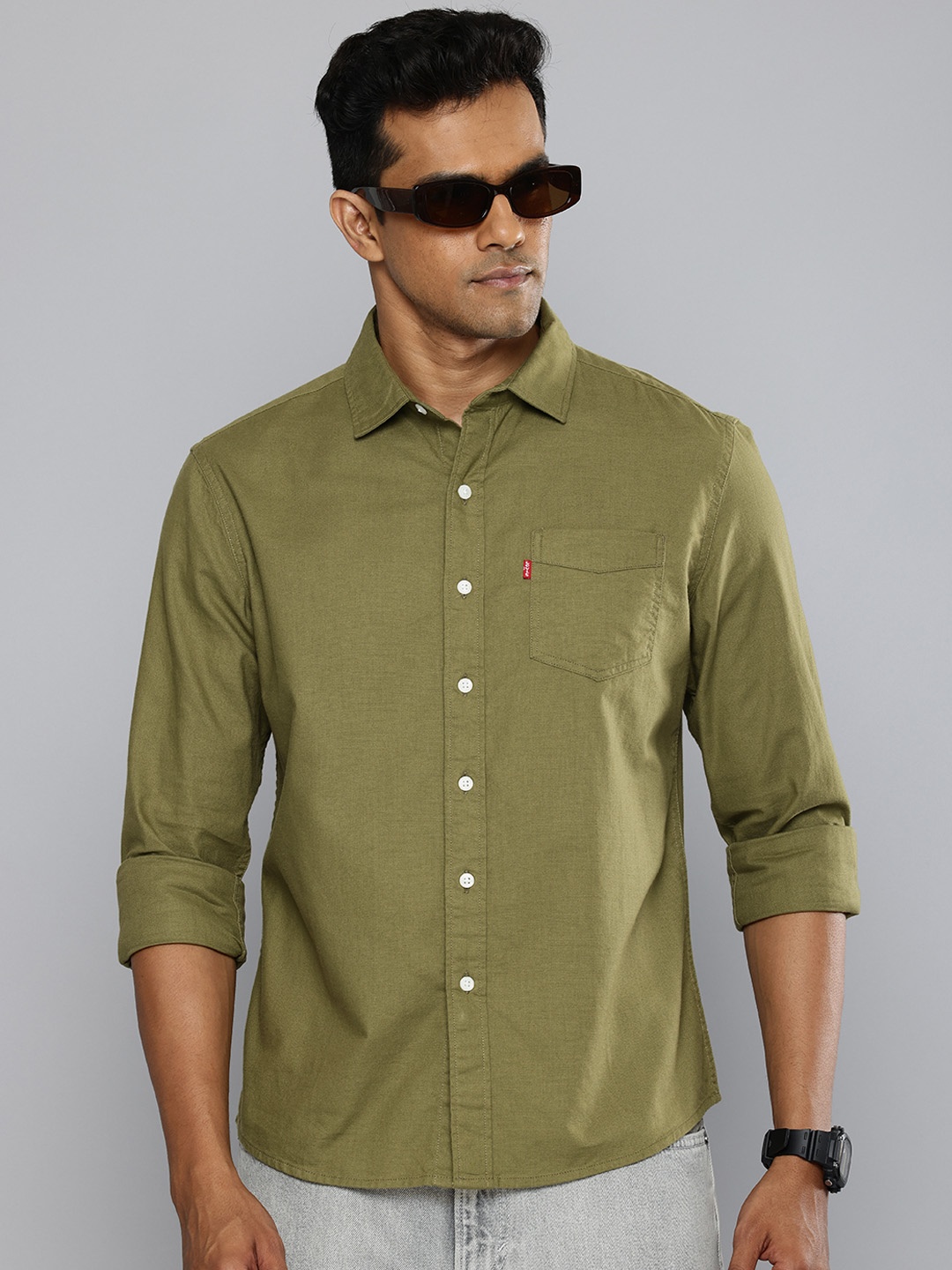 

Levis Pure Cotton Casual Shirt, Green