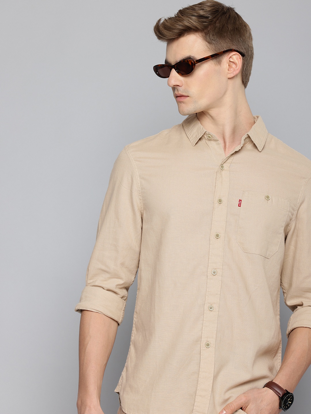 

Levis Slim Fit Casual Shirt, Beige