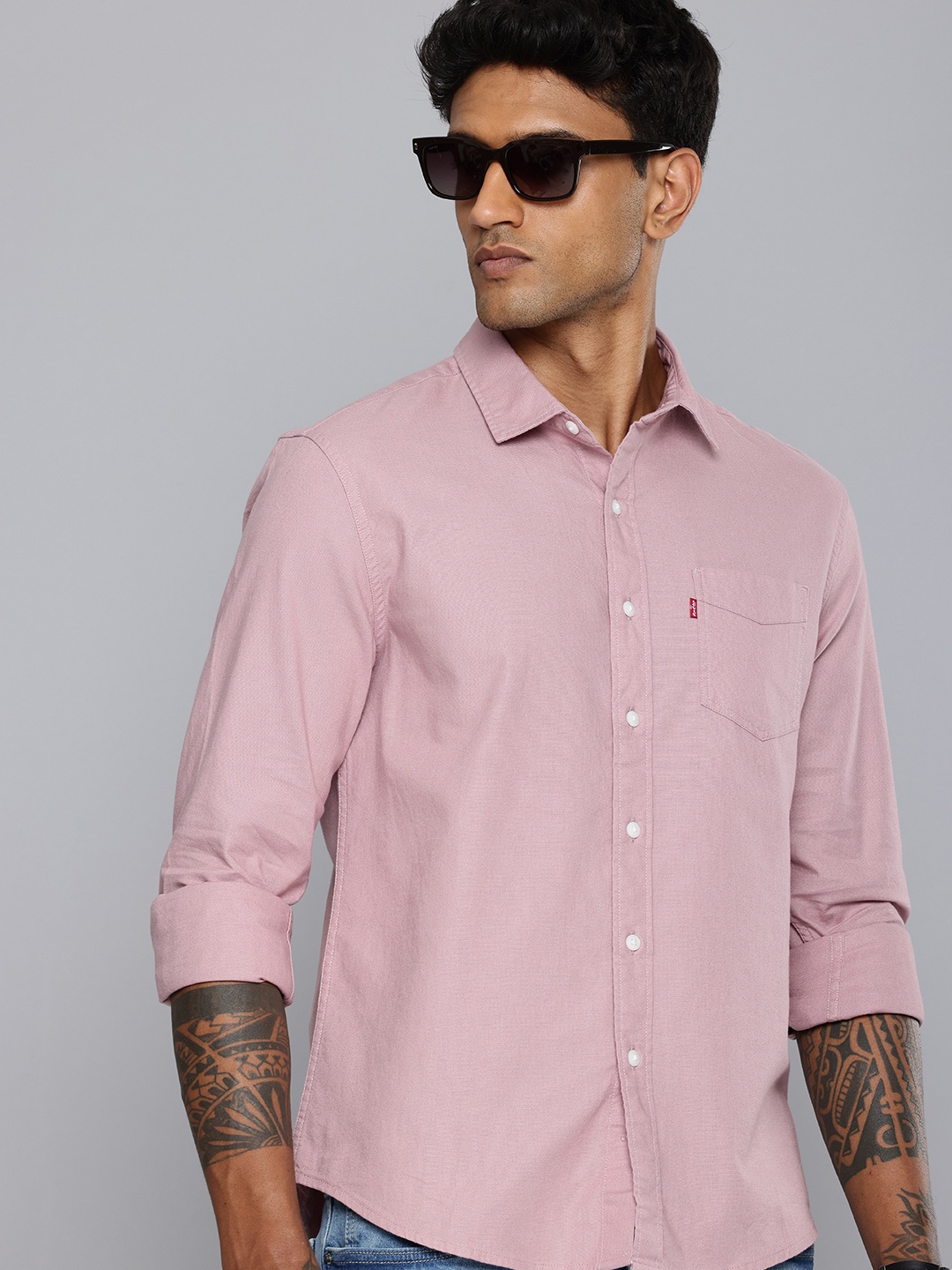 

Levis Slim Fit Opaque Pure Cotton Casual Shirt, Mauve