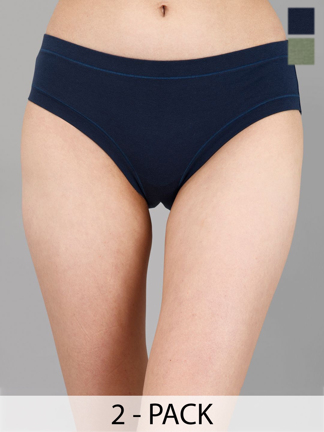 

Soie Pack of 2 Anti Microbial Mid Rise Hipster Briefs, Blue