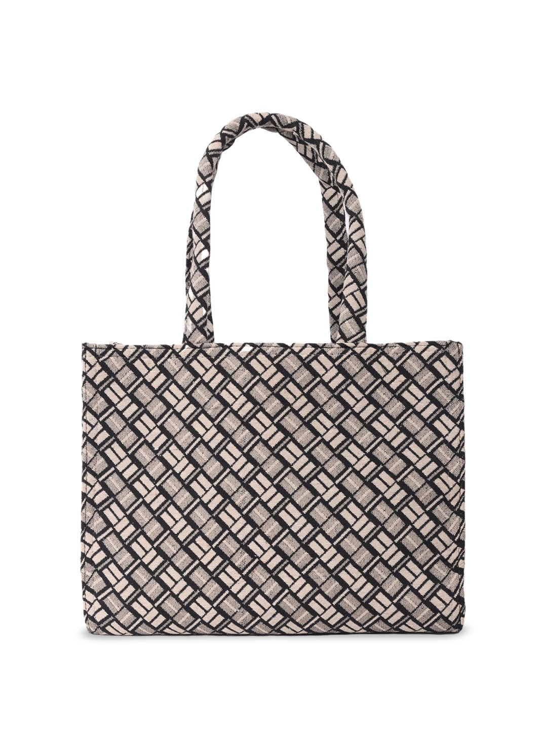 

LEKHX Geometric Oversized Structured Shoulder Bag with Quilted, Multi