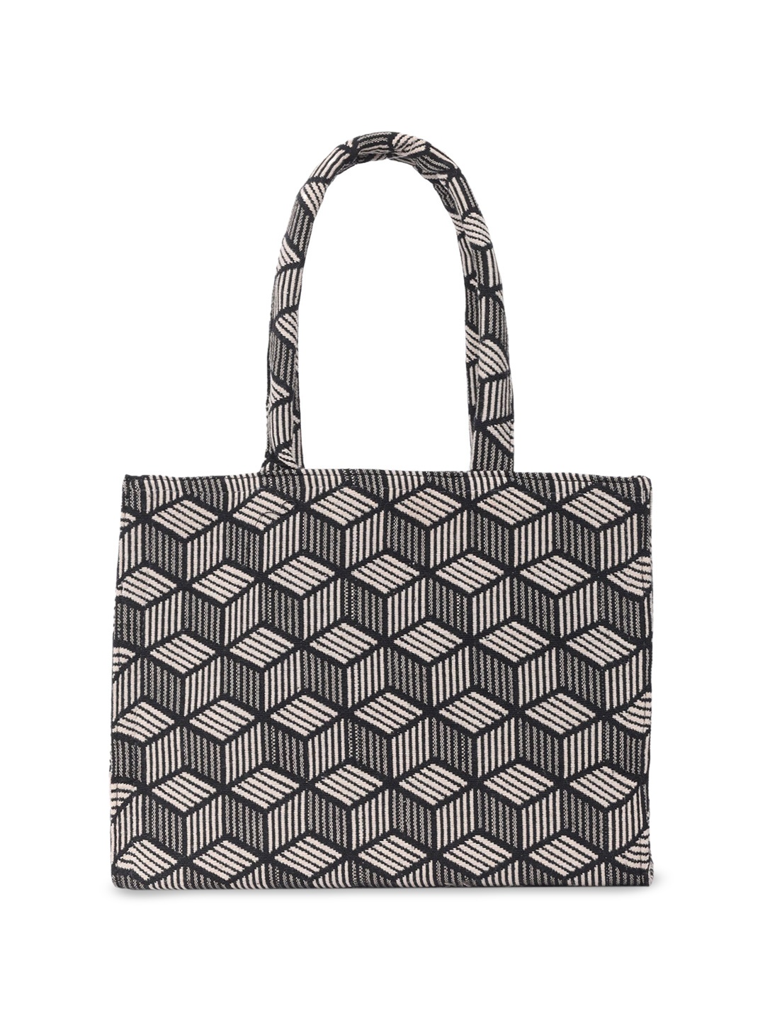 

LEKHX Geometric Textured Oversized Structured Handheld Bag, Multi