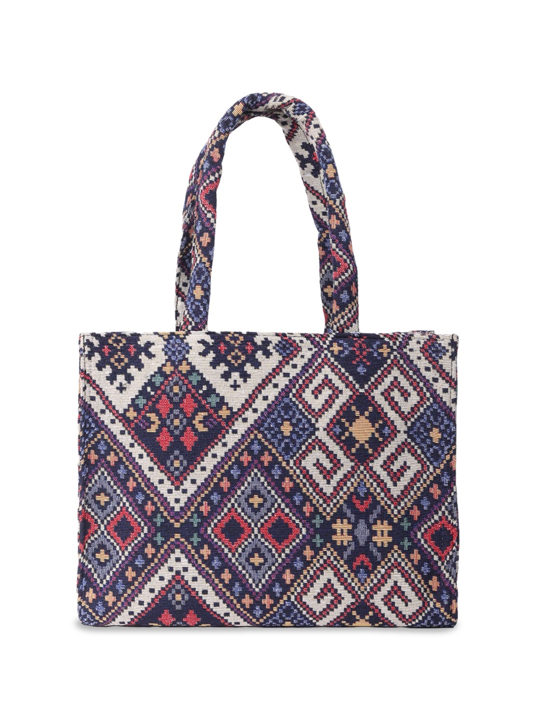 

LEKHX Ethnic Motifs Textured Oversized Bucket Hobo Bag, Multi