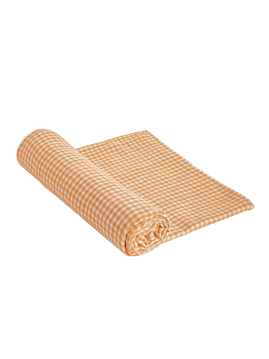 

Tiber Taber Unisex Checked Summer Friendly Pure Malai Cotton Swaddles, White
