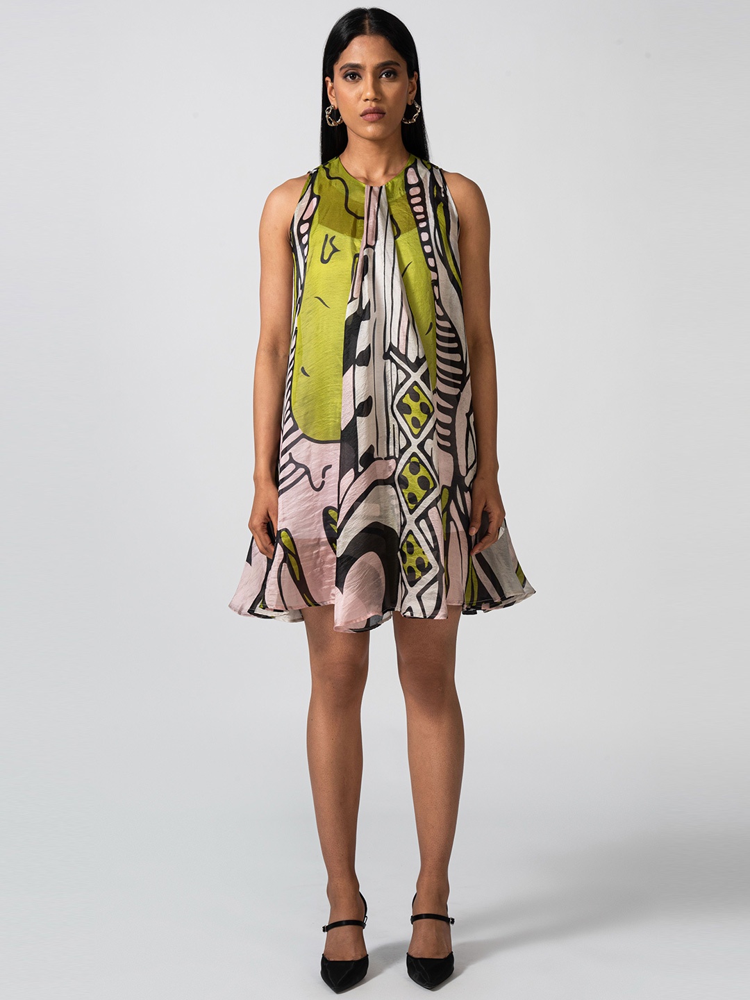 

Pocketful Of Cherrie Women Print A-Line Dress, Multi