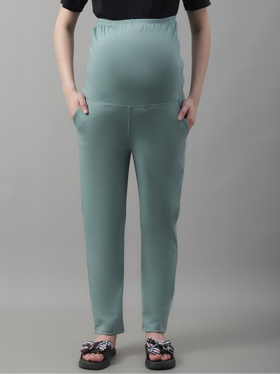 

WELL KEPT Women Maternity Track Pants, Sea green