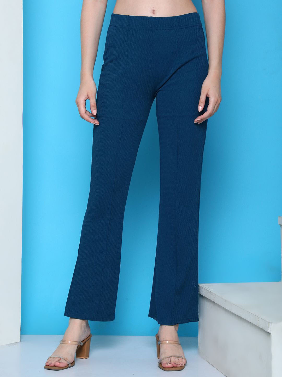 

BAESD Women Flared High-Rise Trousers, Green