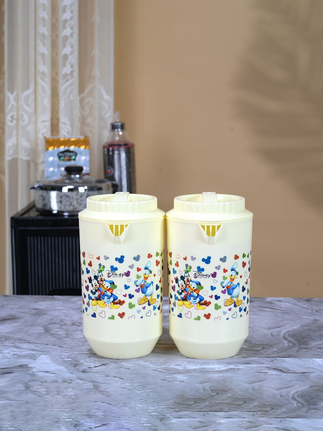 

Kuber Industries Cream & Blue 2 Pieces Water Jugs 2L