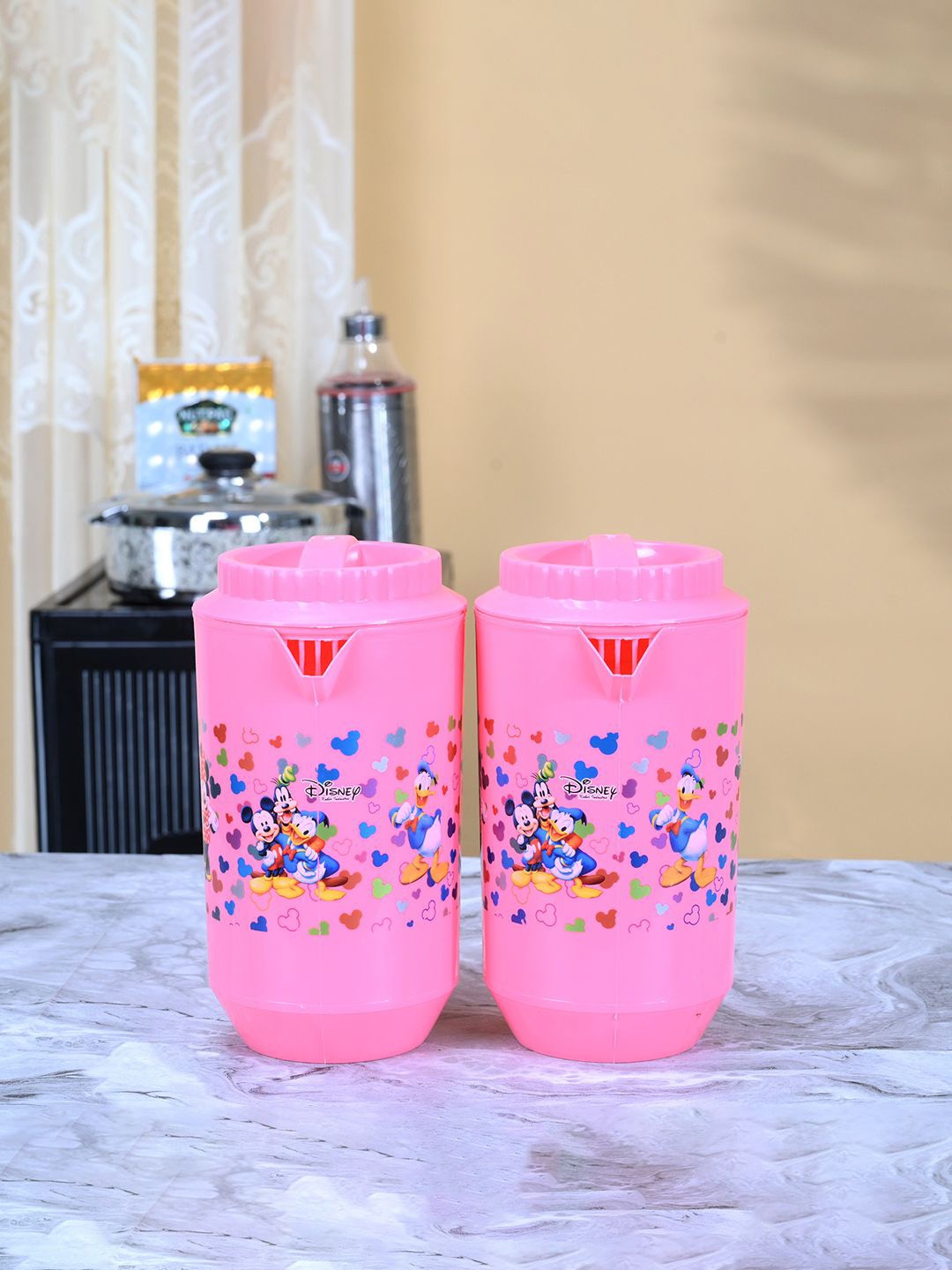 

Kuber Industries Pink & Blue 2 Pieces Water Jug 2L Each