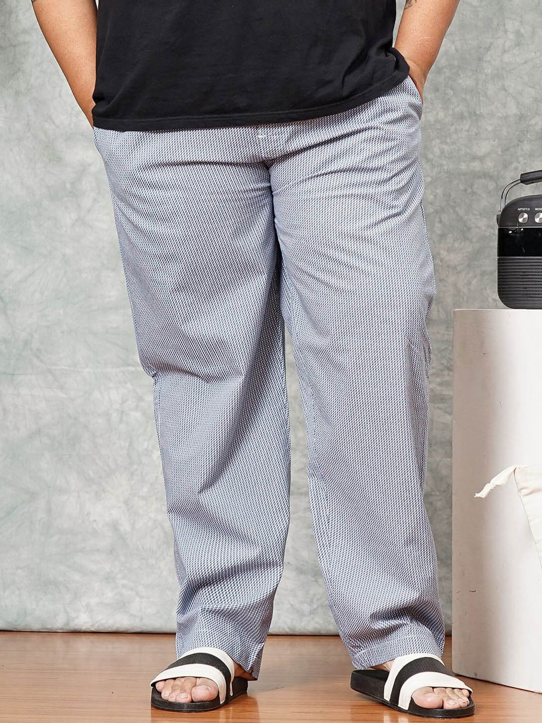 

Hardsoda by The Indian Garage CoMen Printed Mid-Rise Lounge Pants, Blue