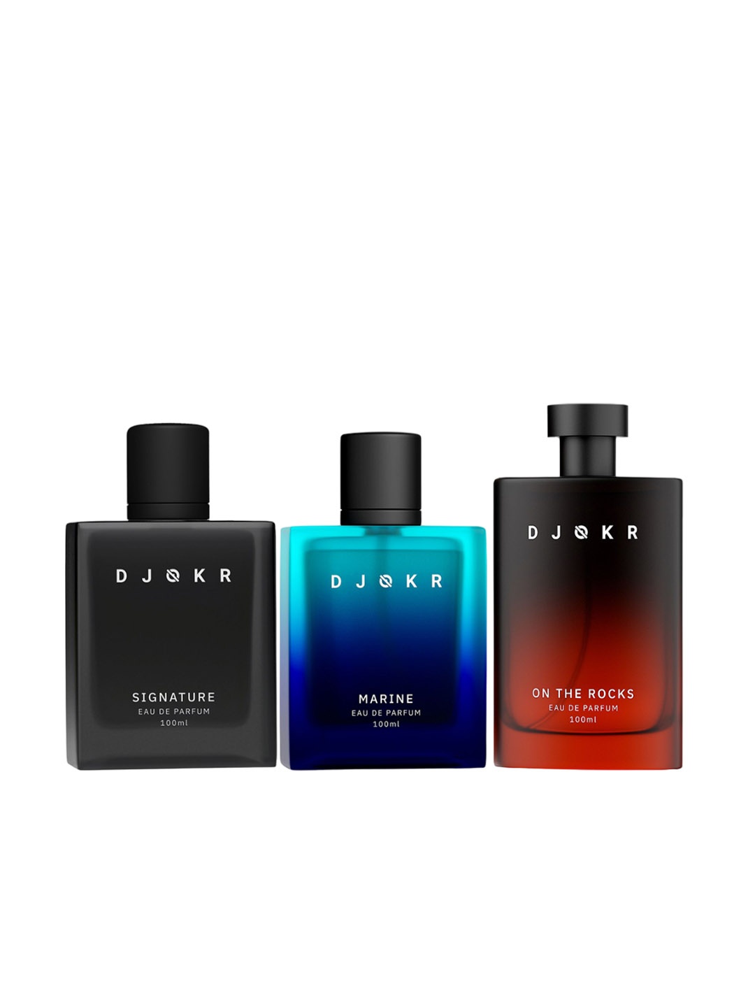 

DJOKR Men Set Of 3 Eau De Parfum 100ml Each - Signature + Marine + On The Rocks, Black