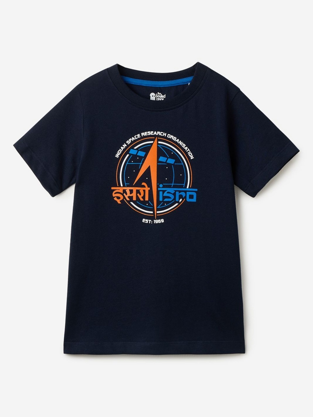 

The Souled Store Boys Graphic Printed Round Neck Cotton T-shirt, Navy blue