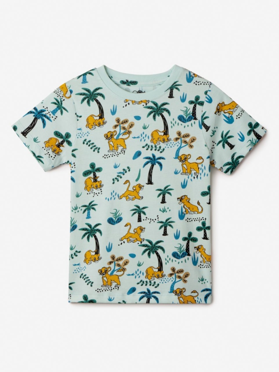 

The Souled Store Boys Animal Graphic Lion King Printed Cotton T-shirt, White