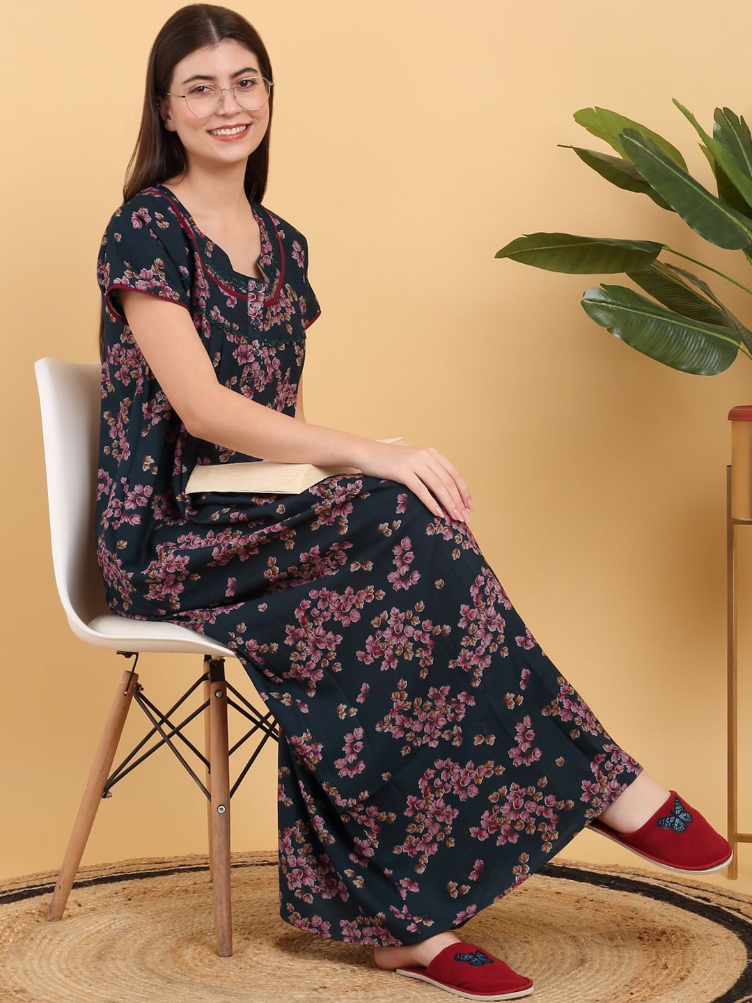 

Sweet Dreams Floral Printed Maxi Nightdress, Green