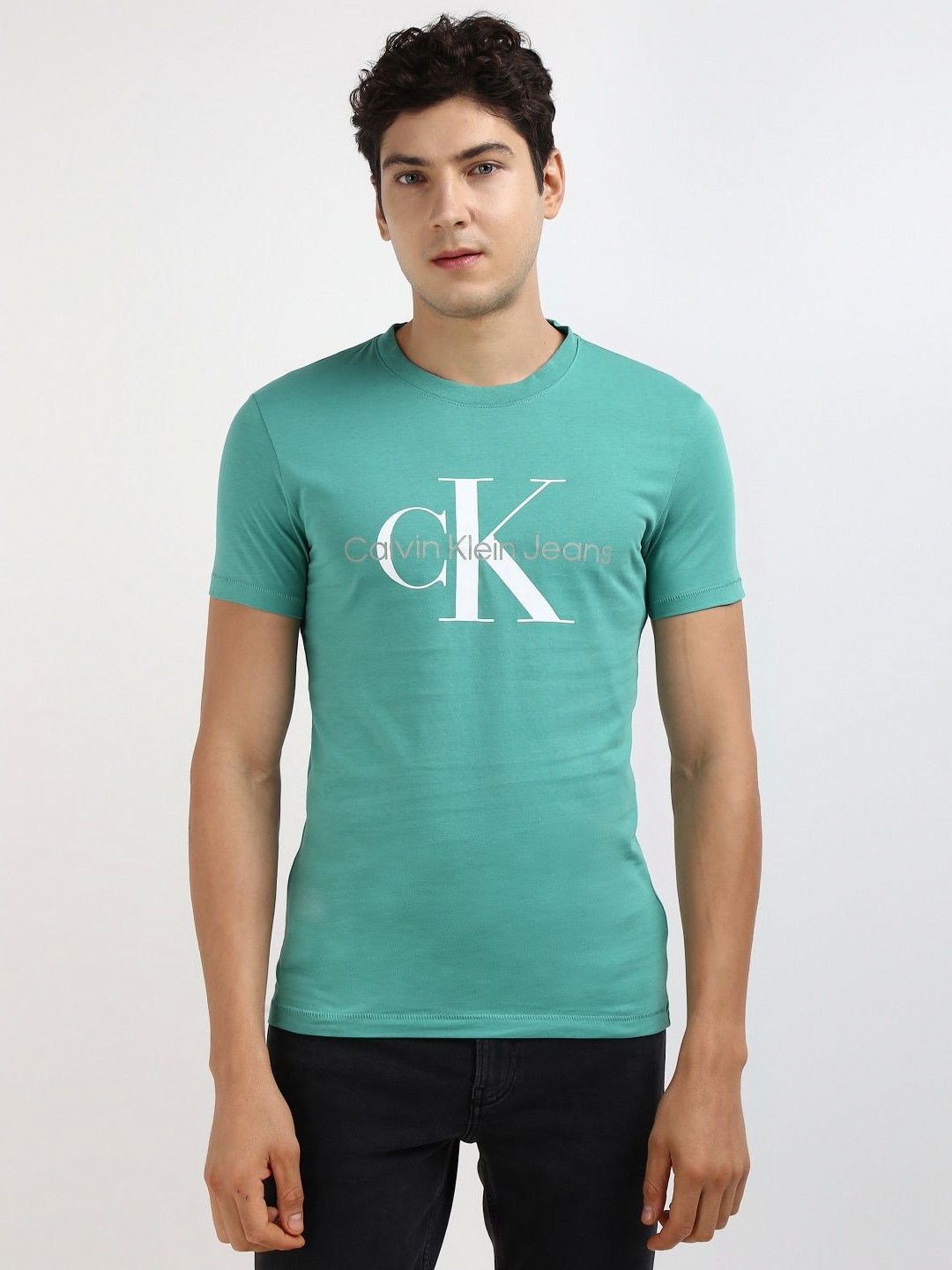 

Calvin Klein Men Solid Round neck Cotton T-shirt, Green