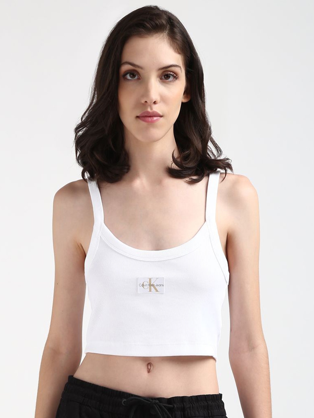 

Calvin Klein Jeans Cotton Crop Top, White