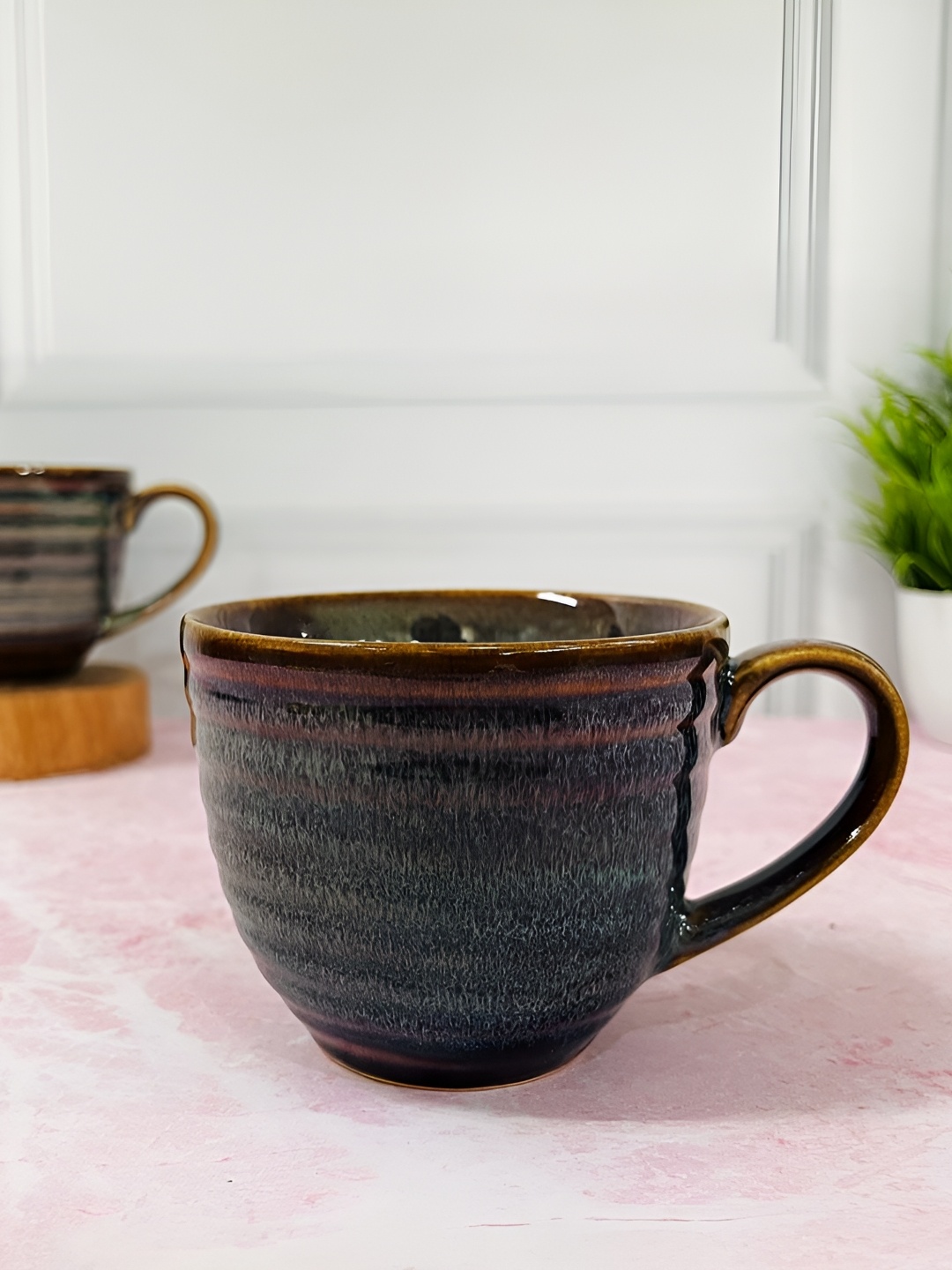 

The Artisan Emporium Brown 2 Pieces Printed Glossy Ceramic Cup 310 ml Each