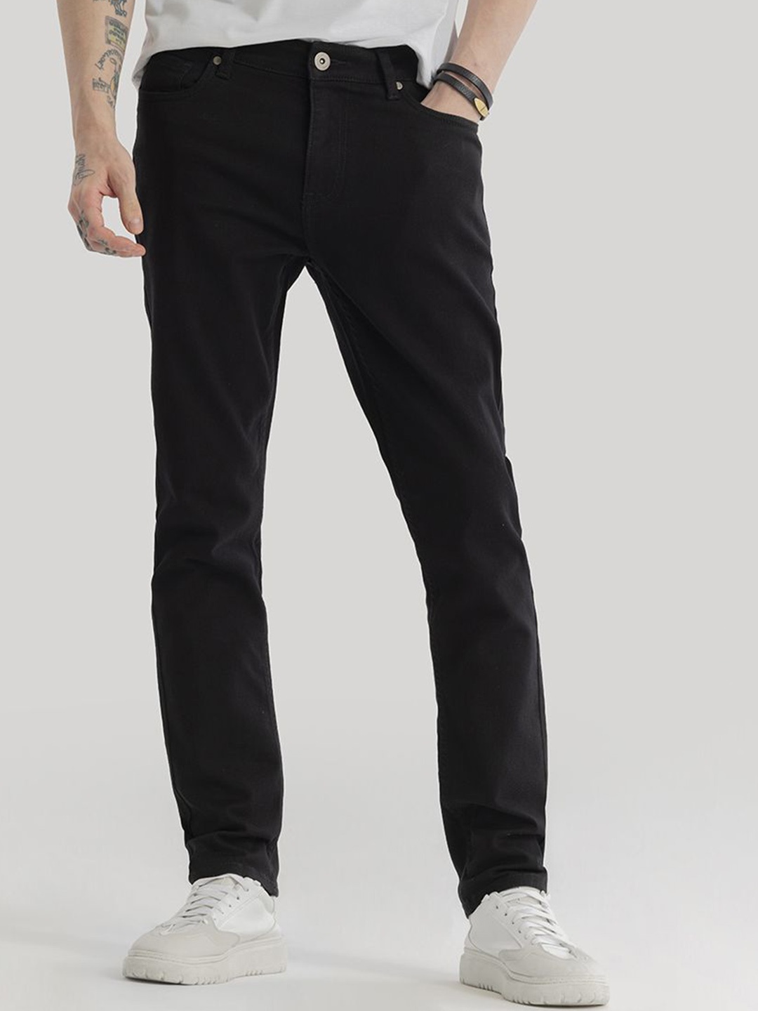 

Snitch Men Urban Slim Slim Fit Stretchable Jeans, Black