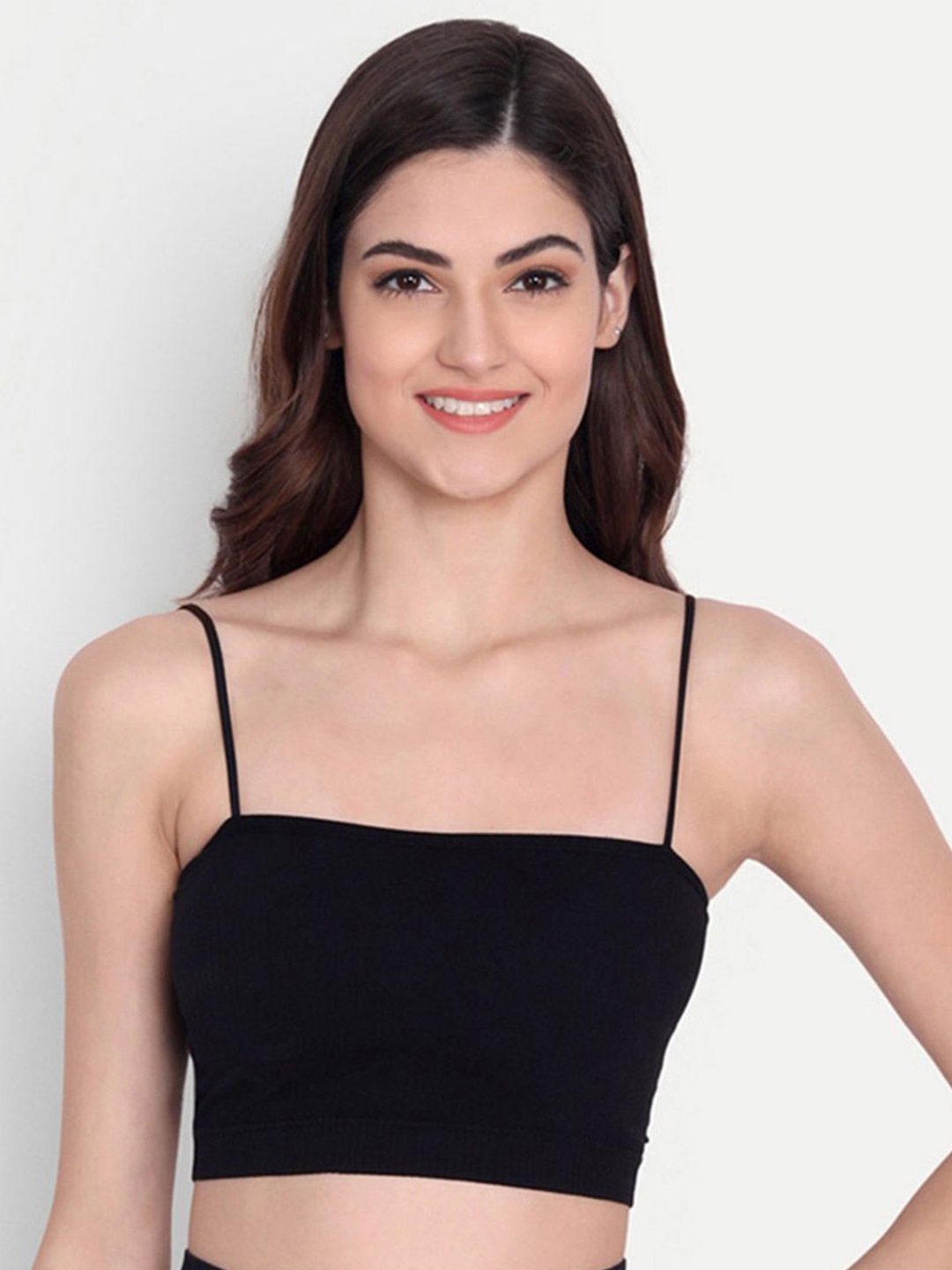 

Gopalvilla Medium Coverage Lightly Padded Camisole Bra, Black