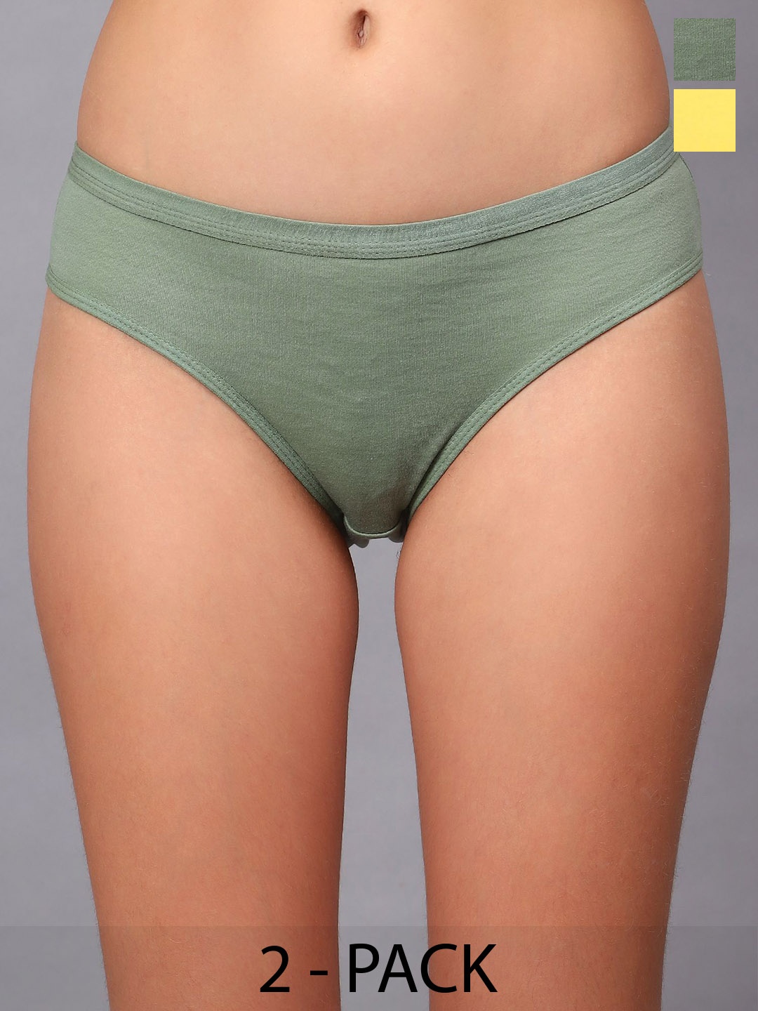 

JJAAGG T Women Basic Pack Of 2 Pure Cotton Briefs JAG-W-214-24, Sea green