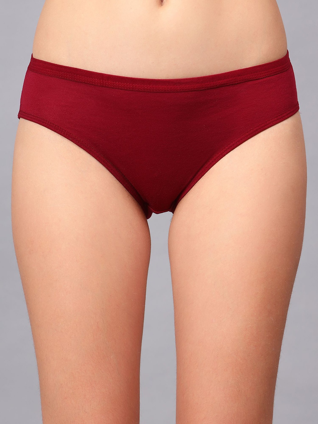 

JJAAGG T Women 3 Pcs Mid Rise Basic Briefs JAG-W-227-24, Maroon