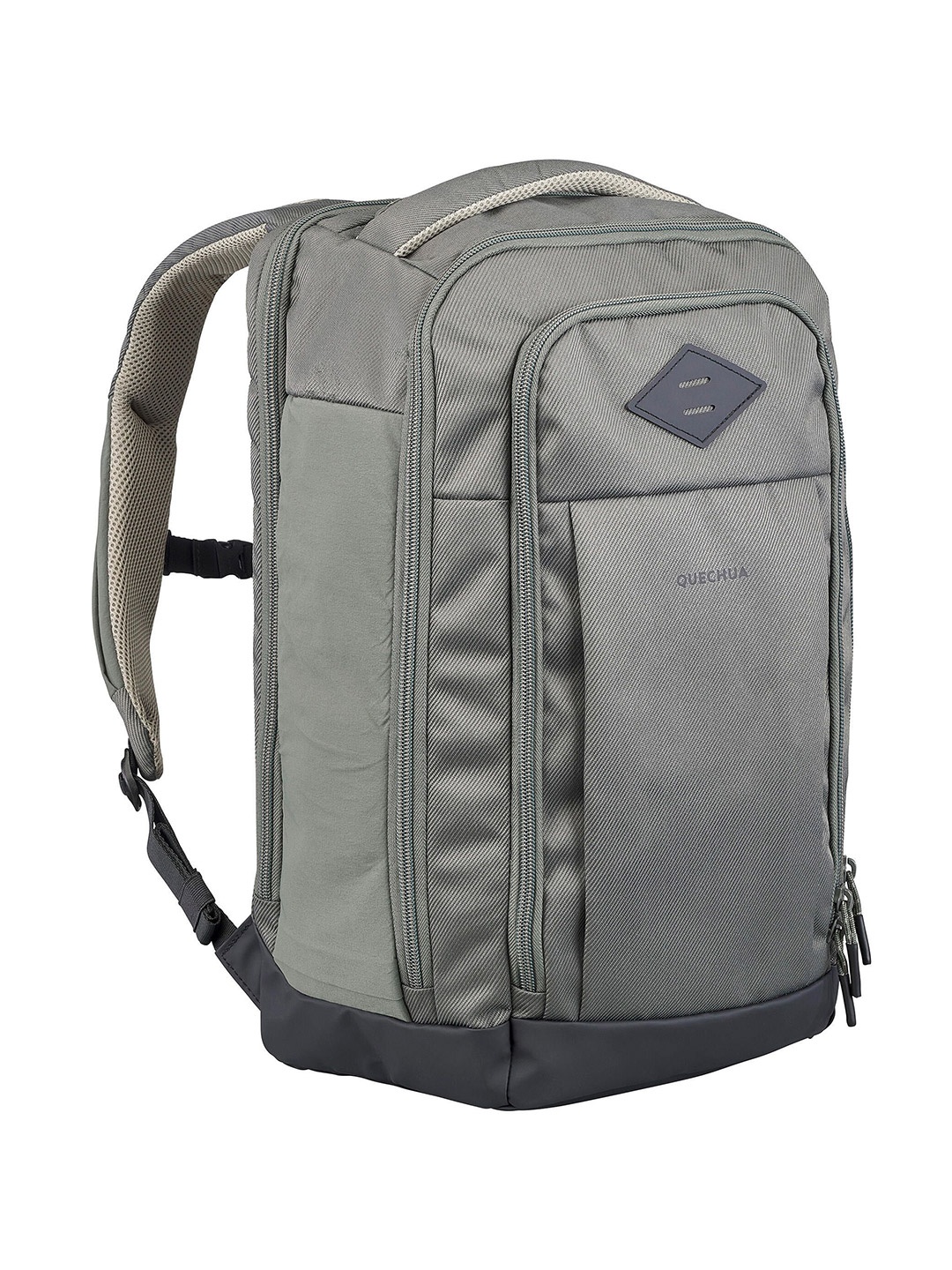 

Quechua By Decathlon Olive Green 23L Travel Backpack With Padded Shoulder & Back, Grey