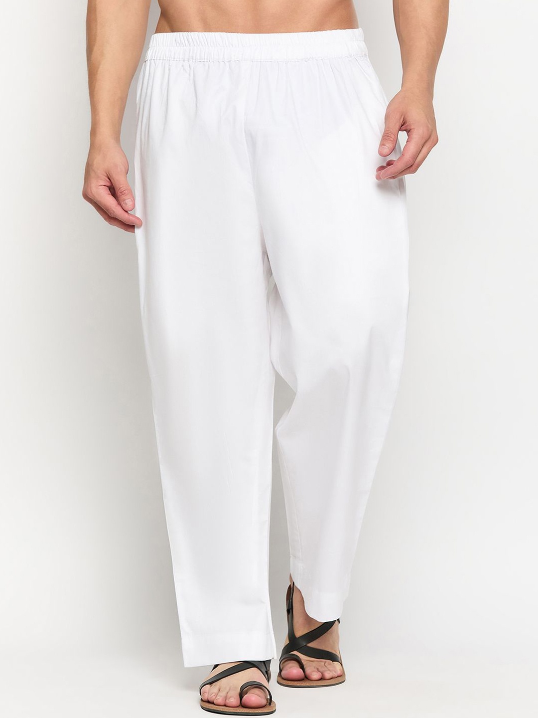 

NABIA Men Cotton Mid-Rise Pyjamas, White