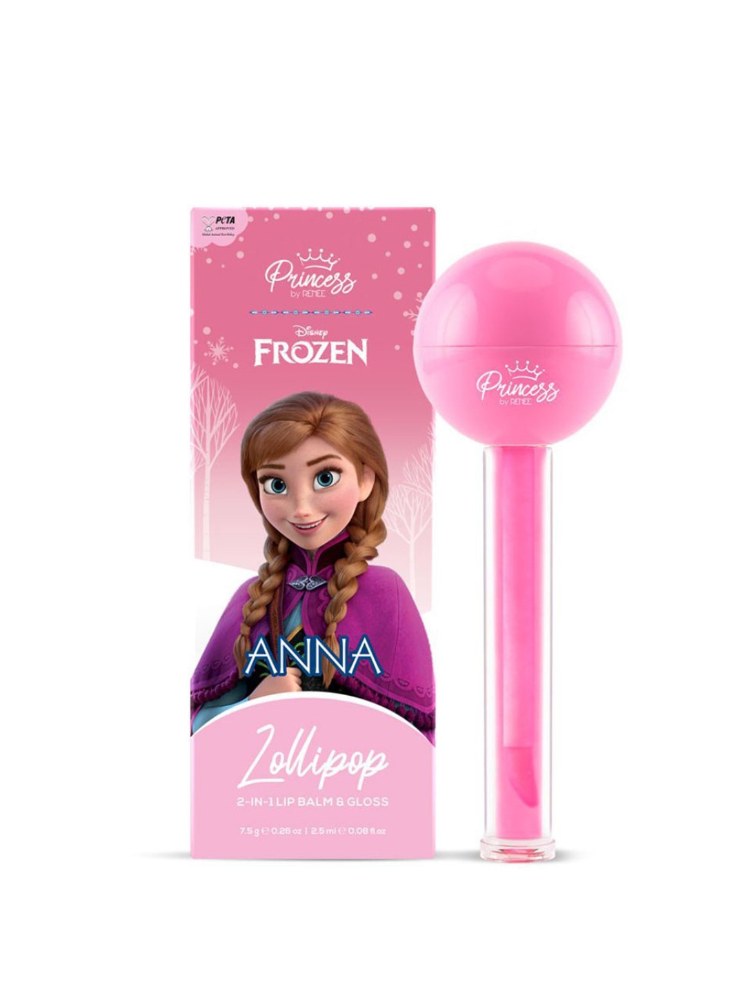 

Renee Disney Frozen Princess Anna Lollipop 2-In-1 Lip Balm & Gloss - 7.5g + 2.5ml, Pink