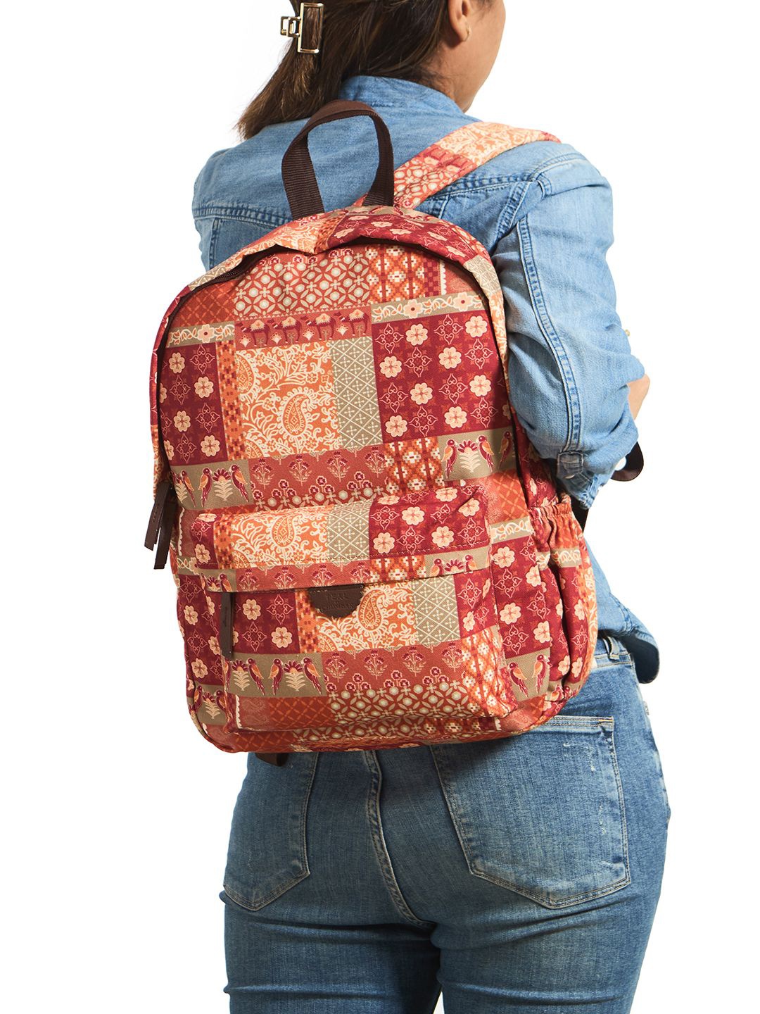 

TEAL BY CHUMBAK Women Graphic Backpack, Orange