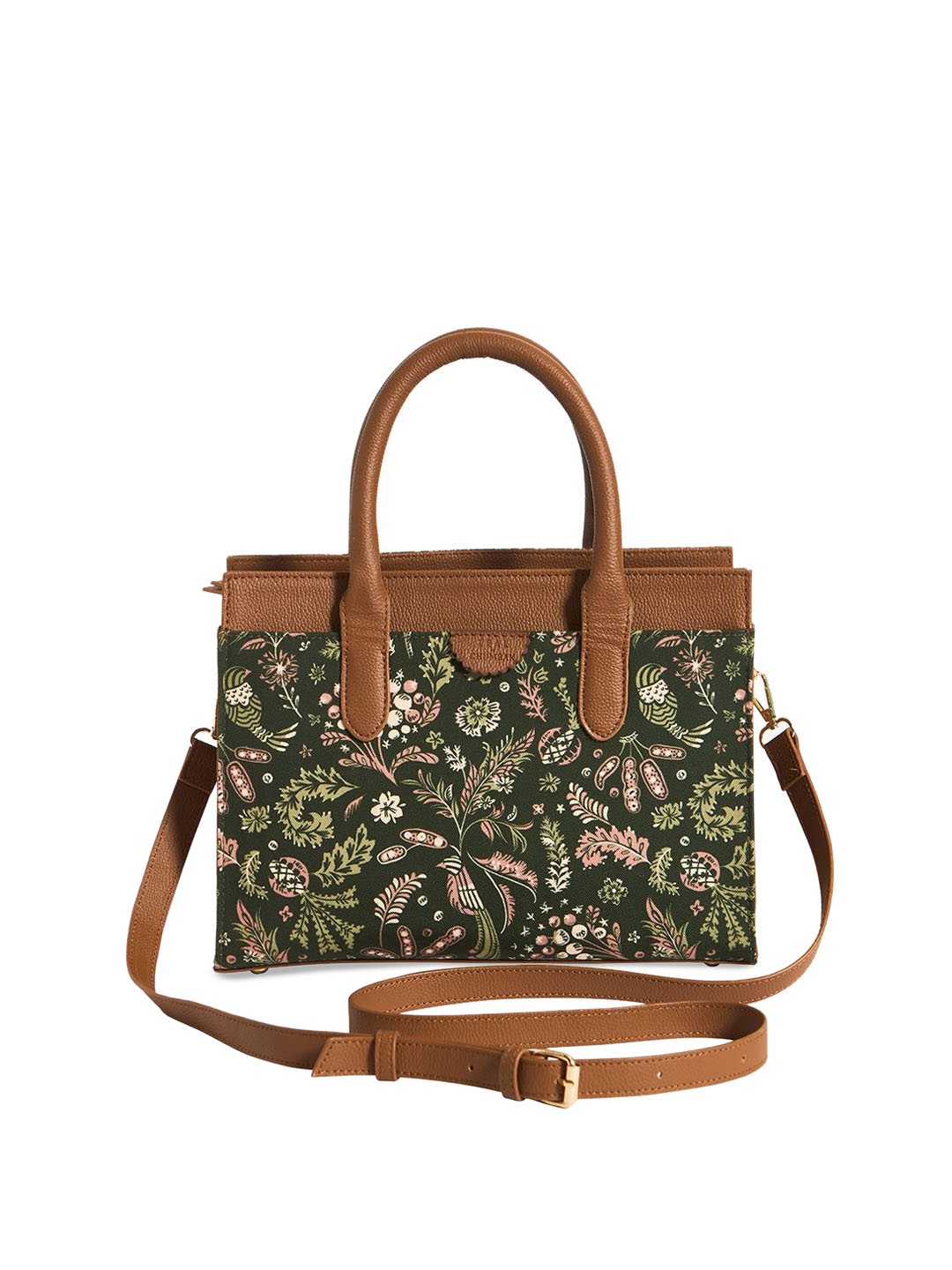 

TEAL BY CHUMBAK Women Floral Printed Tote Bag, Green