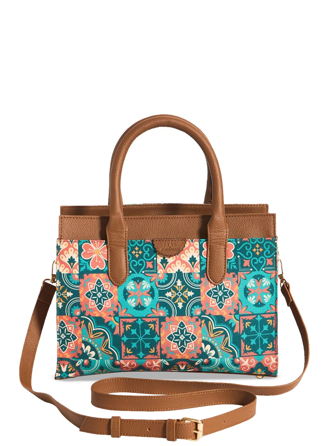

TEAL BY CHUMBAK Women Ethnic Motifs Printed Tote Bag