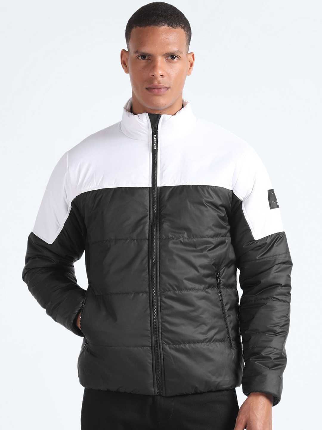 

Flying Machine Men Colourblocked Padded Jacket, Black