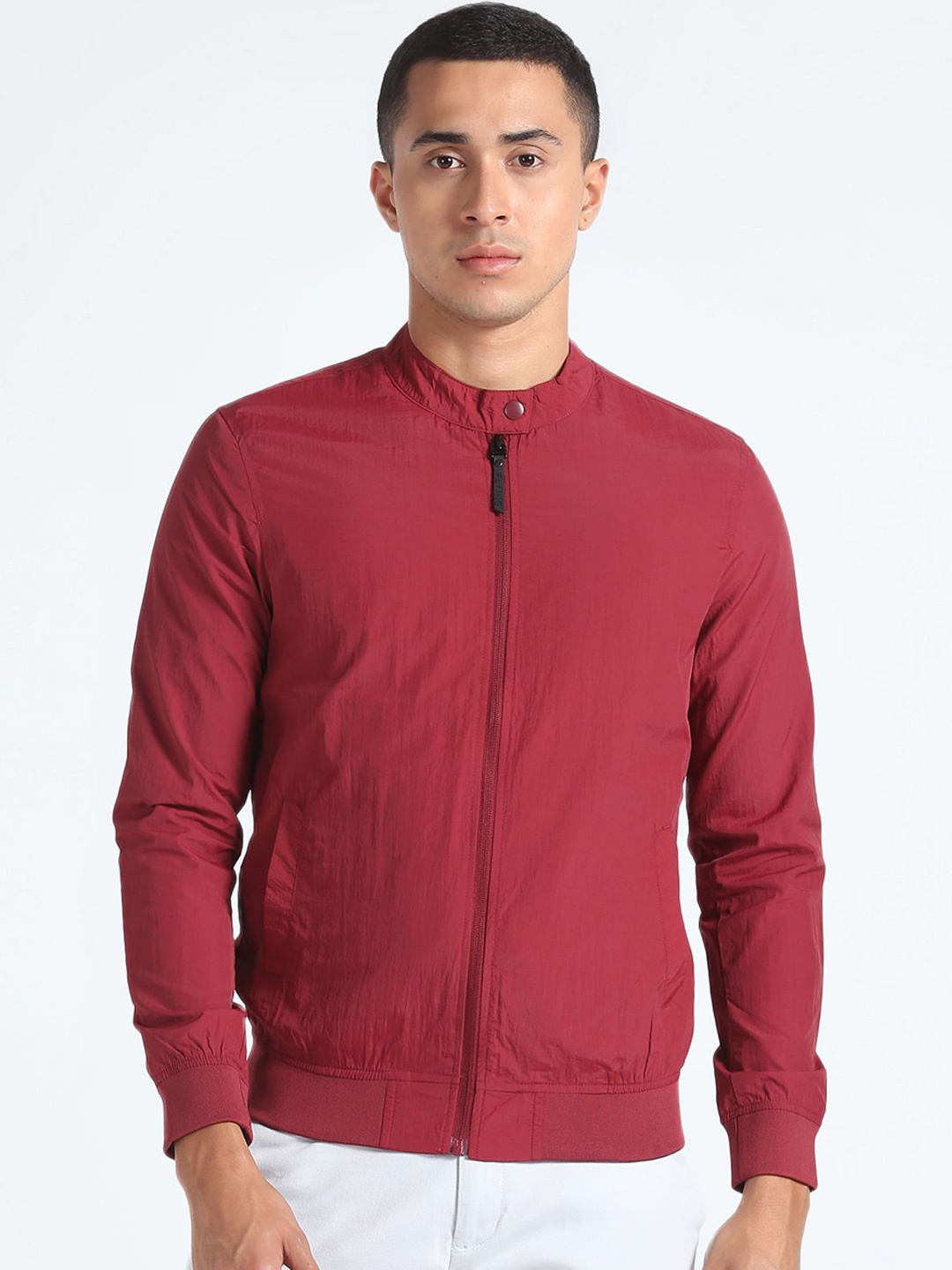 

Flying Machine Long Sleeves Men Bomber Jacket, Red